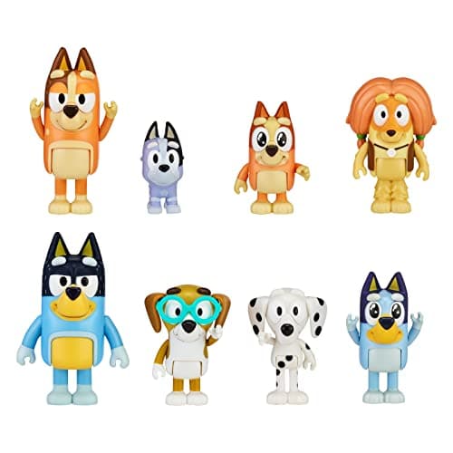 BlueY - Coffret de 8 Figurines – La Famille et Les Amis de (5,3 à 8,3 cm)