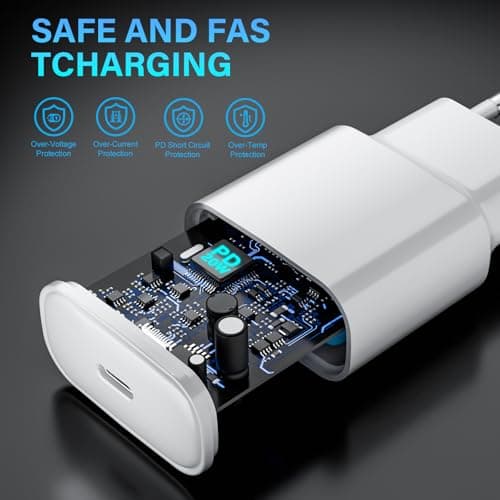 25W Chargeur Rapide pour iPhone, 2 Pièces PD 3.0 Prise USB C avec 2M Cable Lightning for iPhone 14/14Pro/13/13 Mini/13 Pro/13Pro Max/12/12Pro/12 Pro Max/11/11 Pro/ 11 ProMax