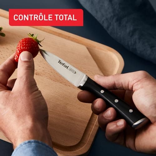 TefaI Ice Force Ensemble 11 pièces Bloc couteaux de cuisine + 10 couteaux, Lames en acier inoxydable allemand, Garantie 10 ans, Coupe et tranchant haute performance K232SA14