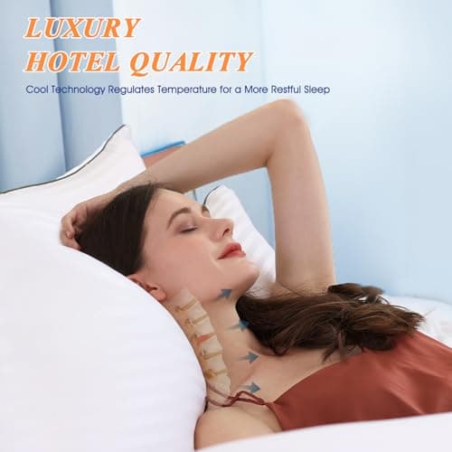Layack Oreiller 80x80 cm Lot de 2, Hotellerie de Luxe Oreiller Confort Moelleux Hypo Allergéniques Anti Acariens d'oreiller pour Dormeurs sur Le Dos Le Côté Le Ventre
