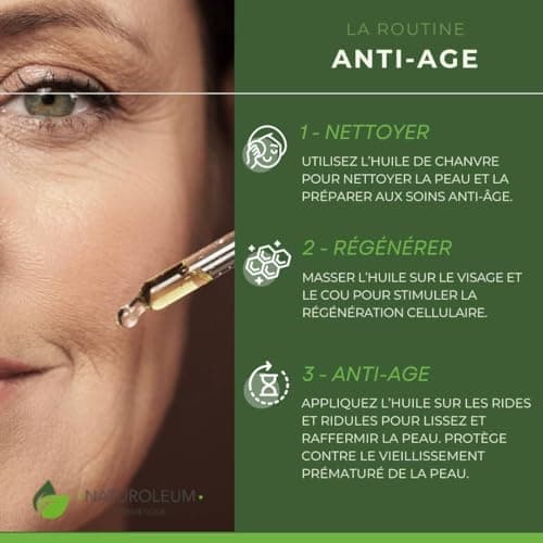 HUILE DE CHANVRE 100% BIO NATUROLEUM, pressée à froid, Pure et Naturelle - Extra Vierge - Soin nourrissant pour Cheveux et Peau (100 ml)