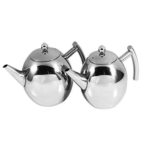Wytino Cafetière en Acier Inoxydable, Ensemble de théière en Acier Inoxydable avec Filtre et Couvercle pour infuseur, Pot de diffuseur Grande capacité pour thé en Vrac, thé Vert(1L)