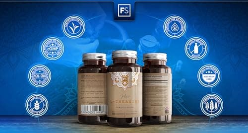 FS L Theanine | 90 Gélules Theanine A Base de Thé Vert - 750 mg Extrait de The Vert A Haute Teneur fournissant 300 mg de L-Theanine par portion | Sans OGM Sans Gluten | Fabriqué au Royaume-Uni