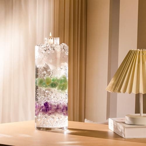 ANZON MORIES Perles d'eau claire 328g billes et plates pour vase, Perle d eau transparente en hydrogel et eau gélifiée Clair, bougies flottante, décoratif maison, déco Noël, festivité marriage
