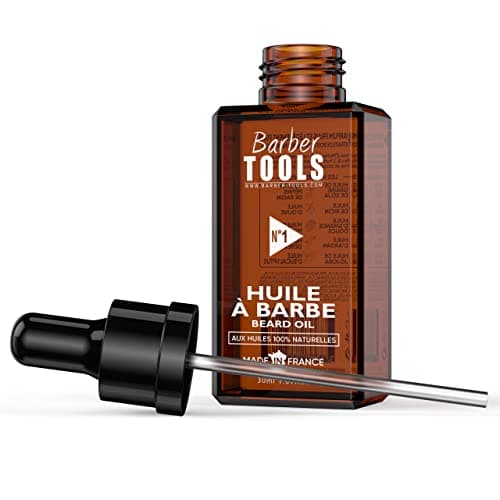 Huile Barbe | N°1 | aux huiles 100% naturelles - MADE IN FRANCE - Favorise la Pousse de la Barbe - À base d’Huile de RICIN, 7 Huiles Végétales & 3 huiles essentielles & Vitamine E - (30 ml)