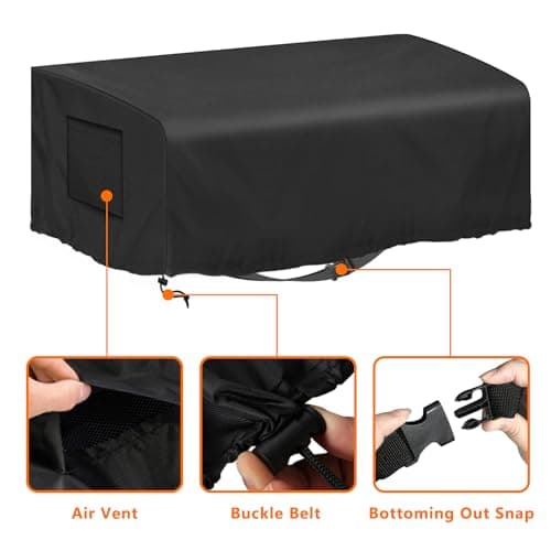 Kovshuiwe 80x60x25cm Housse de protection pour plancha, Oxford 600D,bâche en polyester imperméable avec bande élastique, coupe-vent, résistante aux UV, indéchirable