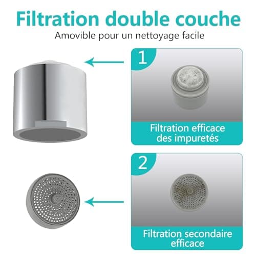 2 Pièces Mousseur Robinet FM22 en Laiton, Angle de Sortie D'eau Réglable Aérateur, Filtre de Nettoyage Amovible, Economiseur D'eau pour Robinet, 2Modes D'eau Pétillante, pour Salle de Bain et Cuisine