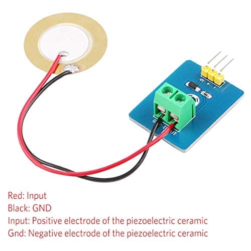 Youmile Lot de 5 capteurs de vibration piézoélectriques en céramique Module piézo 3,3 V/5 V Contrôleur analogique Composants électroniques Fournitures Capteur pour Arduino avec câble Dupont