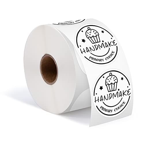 Phomemo Lot de 750 étiquettes rondes roses - Compatible avec MUNBYN, Phomemo, Polono, Imprimante d'étiquettes sans BPA - Étiquettes thermiques autocollantes pour logo, code