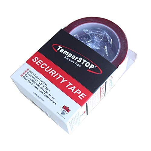 Aspiree TamperSeals Group - 1 Rouleau Prédécoupé Numéros de Série Ruban Void Adhésif de Sécurité Inviolable (48mm x 50m x 2 mil, 100% Total Transfert, Rouge)