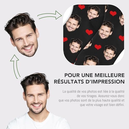 DPDP Chaussette Personnalisé avec photo-Cadeaux personnalisés pour hommes femmes, Cadeaux de Noël drôles pour hommes femmes