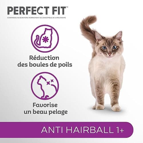 PERFECT FIT Adulte 1+ Croquettes pour chat adulte – Répond à des besoins spécifiques d'un chat stérilisé – Nourriture Riche en Poulet – 1,4 kg (Lot de 5)