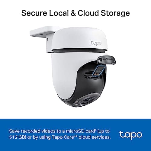 TP-Link Tapo 2K Caméra Surveillance WiFi extérieur 360° C510W, Vision nocturne couleur, Détection de Personne et Suivi de Mouvement, Étanche IP65, Alarme sonore Personnalisable