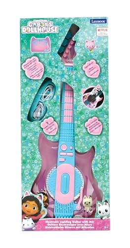 Lexibook, Gabby et la Maison Magique, Guitare électronique avec Micro et Lunettes pour Chanter avec Style, 2 Modes de Jeu, Mélodies de démonstration, Effets Lumineux, Rose/Bleu, K260GDH