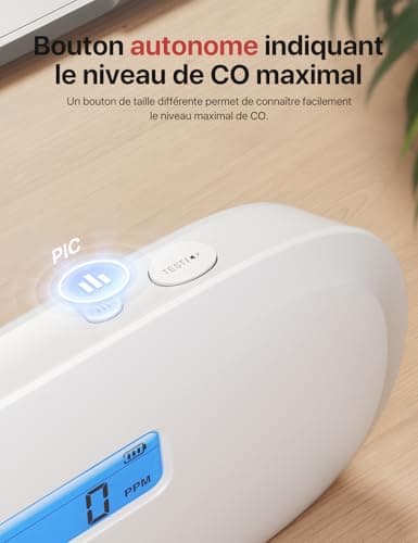 X-Sense Détecteur de Monoxyde de Carbone, Détecteur de CO à Pile Remplaçable avec Affichage Numérique, Alarme de Monoxyde de Carbone Portable avec Mémoire de Valeur de Crête de CO, XC0C-SR