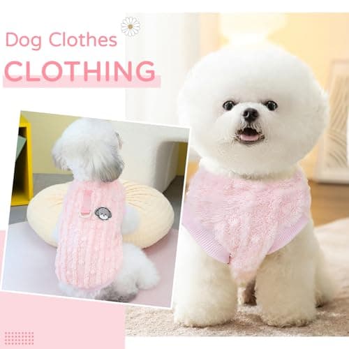 Hyran Pull Chien, Pull Chien Petite Taille, Pull Chat, Pull Chihuahua, Pull Chaud Hiver pour Chien Chat, Vetement Chien pour Petit Moyen Chien Chiot Chat (Rose, M)