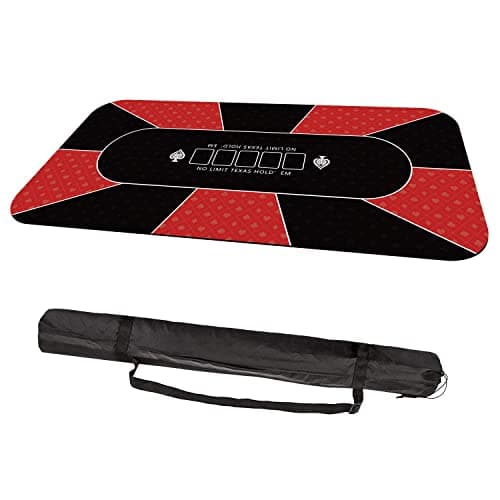 YUZPKRSI Tapis de Poker 180 x 90 cm, Professionnelle Texas Holdem Tapis de Poker pour 10 Joueurs, Pliable Table de Poker Portable Tapis de Cartes pour Jeux de Poker