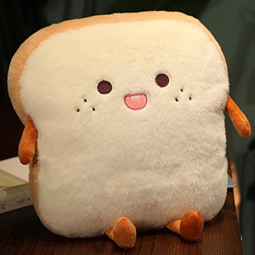 TAOLE Oreiller De Pa-in Tranché | Oreiller De Pa-in Farci en Peluche Lavable en Machine | Peluche Douce Et Confortable | Adeau pour Filles Et Garçons | Décor À La Maison Mignon Chauffe-Mains Cadeau