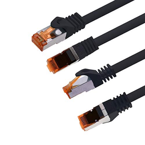 1aTTack.de 2m - Câble réseau Cat.7 noir - 1 pièce Câble LAN Gigabit Ethernet Câble patch 10000 Mbits Câble Cat7 Câble S FTP PIMF blindage LSZH Câble brut Cat.7 Prise Rj45 Cat 6a - 1 x 2 mètres