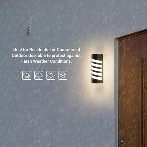 Klighten Noir Lampe Murale Exterieur/Interieur, E27 Applique Murale, IP65 Éclairage Mural pour Entrée Couloir Escaliers, Ampoule non Incluse