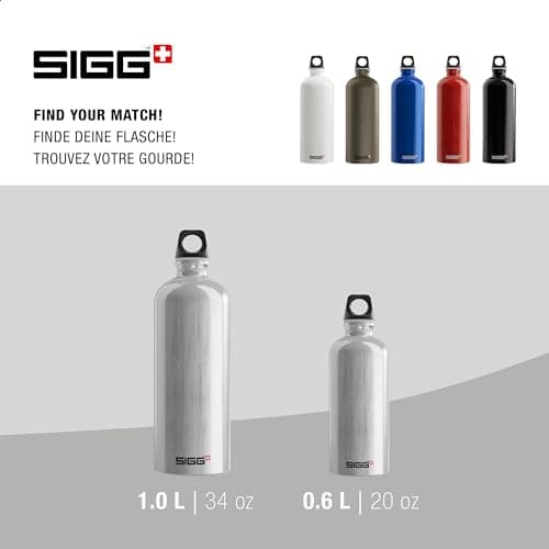 SIGG - Gourde Aluminium - Traveller - Certifiée Neutre En CO2 - Convient Aux Boissons Gazeuses - Étanche & Légère - Sans BPA - 0,6L / 1L