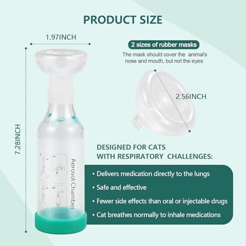 Séparateur d'inhalateur manuel pour chat avec 2 masques pour chat - Aide à la respiration et à l'administration de médicaments