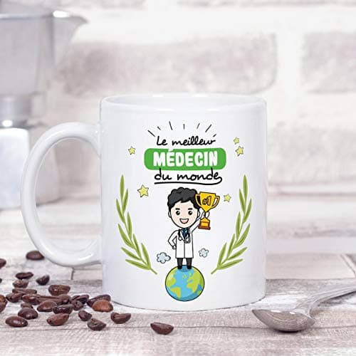 Médecin Tasses Originales de café et Petit-déjeuner à Donner Travailleurs Professionnels - Meilleur Medécin du Monde - Céramique 350 ML