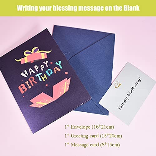 Carte Invitation Joyeux Anniversaire Fille Carte Cadeau Homme Garcon Femme, 3D Pop Up Happy Birthday Carte De Joyeux Anniversaire Voeux Sautant Pour Vos Amis Et Amoureux De La Famille