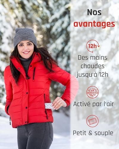 Chauffe-Mains, Chauffe Mains de Poche 12 Heures de Chaleur, Chauffe-Mains Chauffant activés par l'aire, Chaleur 100% Naturelle, Chauffe Mains de Poche, 10 Paires