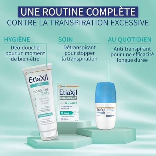 ETIAXIL - Déodorant Détranspirant - Traitement Transpiration Excessive - Aisselles - Peaux Sensibles - Efficacité 4 jours -15 ml