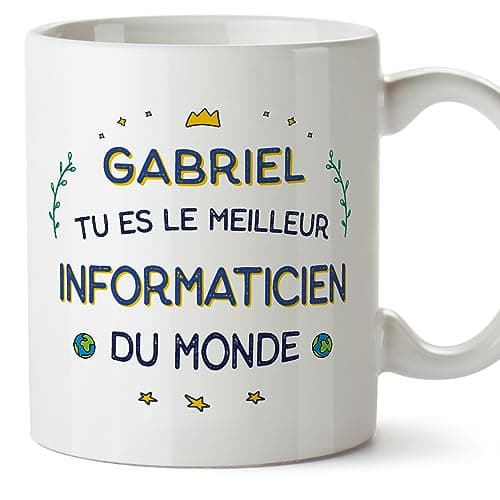 Mugffins Tasses Personnalisables pour INFORMATICIEN homme - En Français - Cadeau Personalisé- Meilleur du Monde - 11 oz / 330 ml