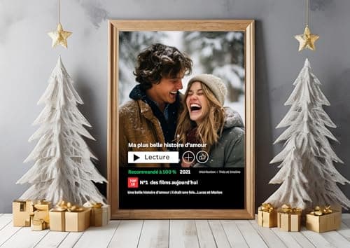 Affiche netflix format A4 ou A3 sans cadre personnalisable personnalisée couple amoureux famille papa maman soeur frere mamie papi carte cadeau original unique anniversaire mariage noel sain valentin