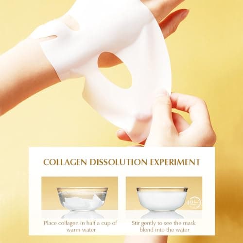 WAWJ Bio-Collagen Real Deep Mask, Bio Collagen Face Mask Overnight, Bio-Collagen Real Deep Mask, Film de collagène Hydratant Masque anti-rides Réduire les ridules(6 pcs)
