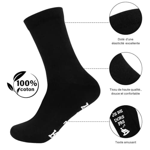 Chaussettes Unisexe Rigolotes Humour Coton Fantaisie 39-46,Un Cadeau Original Pour Anniversaire, Noël et La Saint