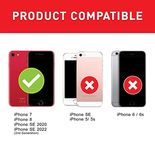 BEZ® Coque pour iPhone 7, Etui pour iPhone 8 / iPhone SE 2020 / iPhone SE 2022 Housse Protection Bookstyle Etui en PU Cuir Portefeuille Coque, Pochette pour Monnaie, Fermeture Magnétique, Noir