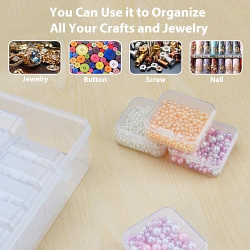 Gbivbe Boite de Rangement Mini avec Couvercle, 31 Pièces Petite Boite Plastique Transparent de Stockage de Perles, Rangement Boîtes de Conteneurs pour Collecte de Petits Objets, Bijoux, Artisanat