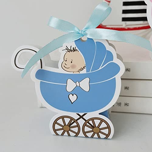 10pcs Baby Carriage Candy Box Sweet Wedding Favor and Gifts Boîtes avec Ruban Baby Shower pour Le Baptême Décoration De Fête d'anniversaire