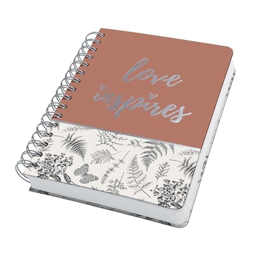 SIGEL JN605 Carnet de notes à spirale premium, 16,8 x 21,5 cm, pointillé, couverture rigide, motif feuilles, noir/beige/marron - Jolie
