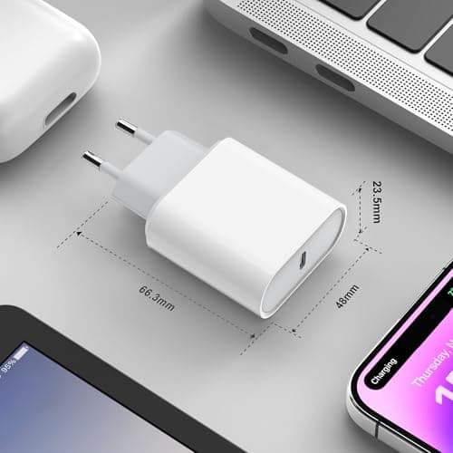 Chargeur for iPhone 14/14 Pro /14 Pro Max /14 Plus /13 12 11 SE Mini X XS XR, 25W USB C Prise Rapide et 2M Cable Secteur Mural Type C Alimentation Adaptateur Trefard