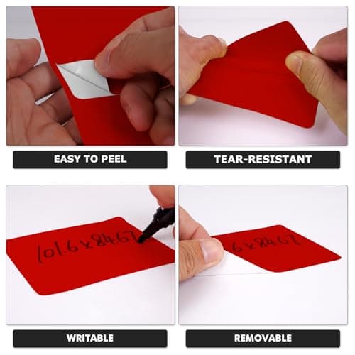YIKIADA Lot de 20 feuilles d'étiquettes d'adresse autocollantes en vinyle pour imprimante laser et jet d'encre - Rouge - 101,6 x 84,7 mm