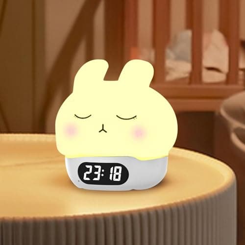 Réveil Lapin,Réveil Lapin,Lapin en Silicone Pat Light | Lumière de Pat en Silicone en Forme de Lapin, réveil numérique en Forme de Lapin, Lampe de réveil Amusante pour Chambre à Coucher et Salon d'