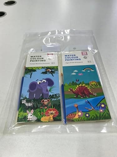 BDSHUNBF 40 Pages Mini Livres de Coloriage pour Enfants, Livre Peinture Aquarelle avec Pinceau Réservoir D'eau, Peinture à L'eau pour Enfants et Adultes, Dessins Aquarelle Watercolor Painting Book