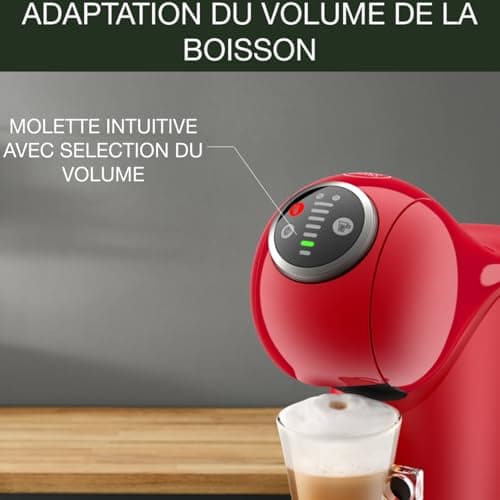 Krups Nescafé Dolce Gusto Machine à café capsules, Cafetière multi-boissons, Haute pression, 15 bars, Programmable, Arrêt automatique, Compact, Genio S Plus, Rouge KP340510