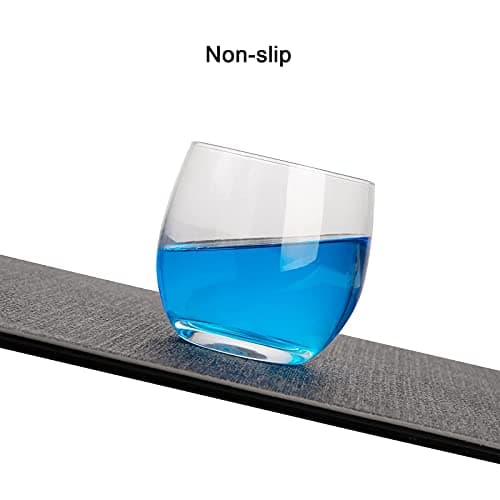 Set de Table et Dessous de Verre Myir JUN, Sets de Table Lavable Double Face Bicolore en Cuir, Set Table Antidérapants Faciles à Nettoyer, Set de Table Lot de 4