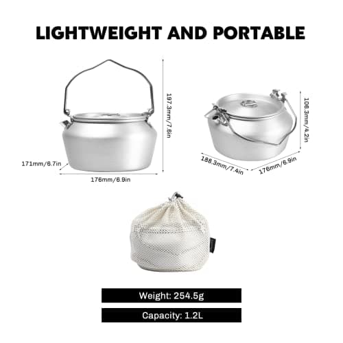Fire-Maple Nimbus 1.2L Bouilloire Portable en Aluminium pour Camping, Cafetière pour l'extérieur, Bushcraft et l'ultraléger