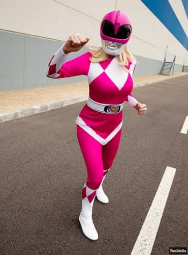 Funidelia | Casque Power Ranger Rose adulte pour femme Super héros, Dessins Animés - Accesoires pour Adultes, accessoire pour déguisement - Rose