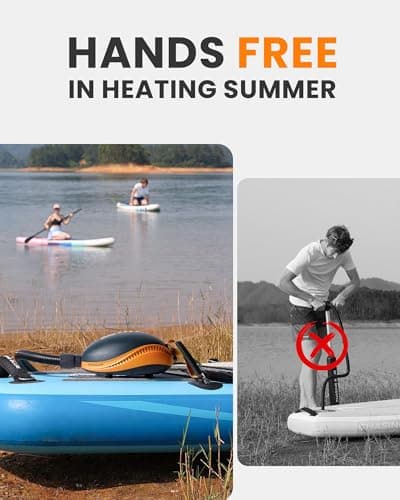 OutdoorMaster 20PSI Pompe électrique Sup Paddle Board Pompe The Dolphin - Gonfleur d'air Rapide et arrêt Automatique, connecteur de Voiture 12V DC pour Planches gonflables Stand Up Paddle,Bateaux