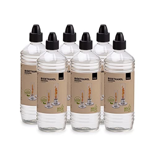 höfats - Bioéthanol Gel Organique, Gel Combustible - 6X Bouteilles à 1000 ML - Accessoire pour recharger Spin 90/120 feu de Table, sans Odeur ni fumée