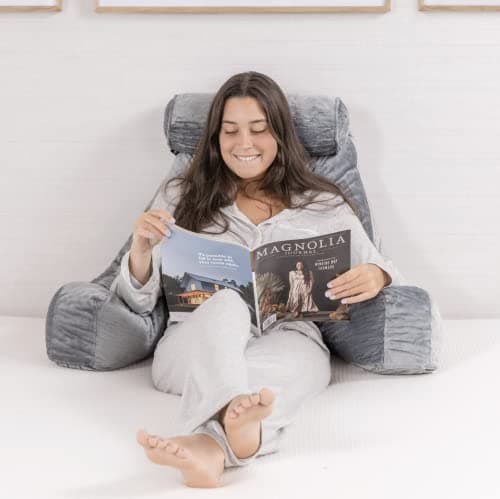 Milliard Coussin de Lecture XL et Tour de Cou Amovible avec Mousse à mémoire de Forme déchiquetée, idéal comme Dossier pour Livres ou Jeux – 60 cm x 40 cm (Coussin Assis)