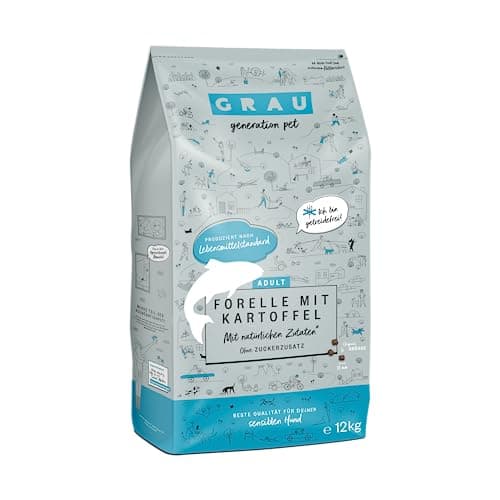 GRAU L’original Croquettes Pour Chiens, Truite Avec Pommes De Terre, (1 x 12 kg), Sans Céréales, Pour Chiens Adultes Sensibles